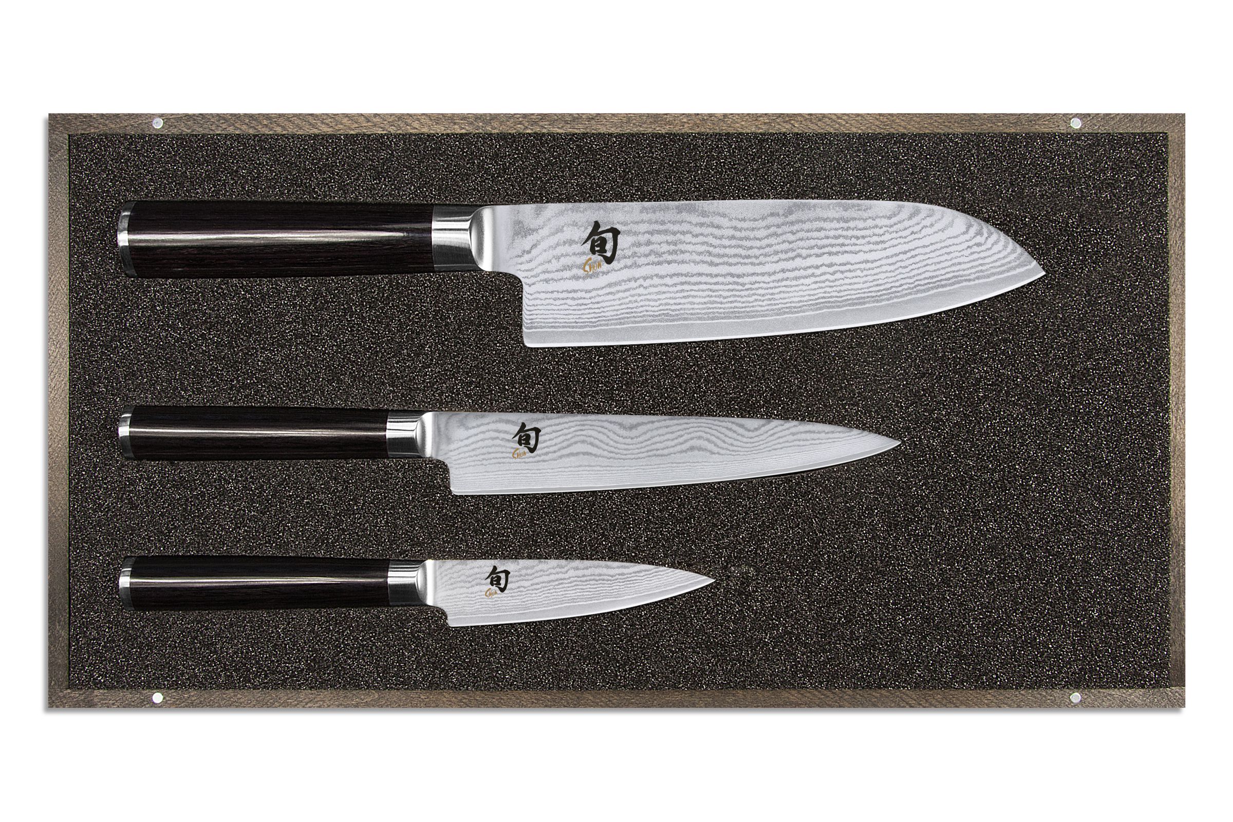 KAI Shun Classic Messer-Set 3 teilig - bestehend aus Santoku, Allzweckmesser und Officemesser - Produktansicht