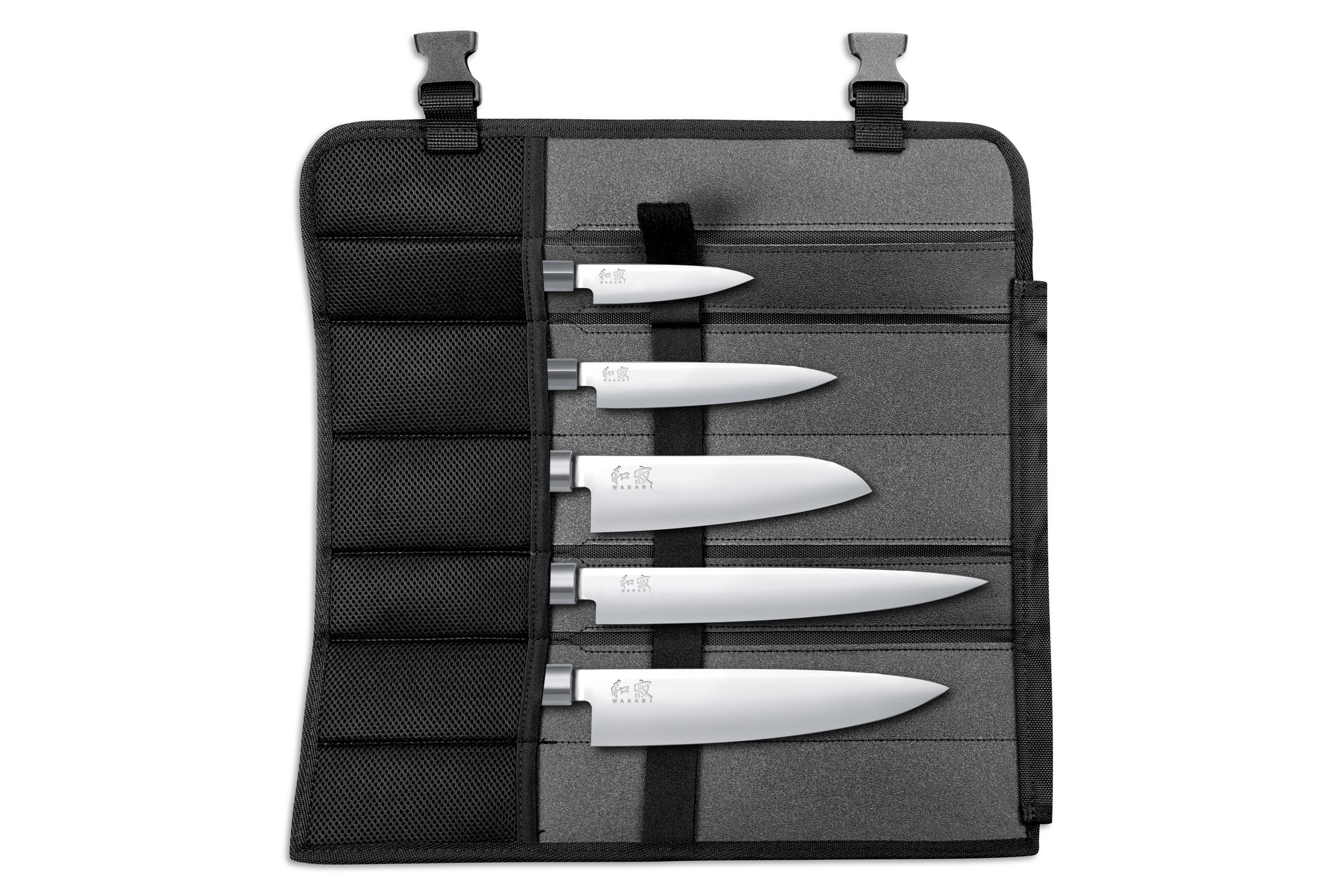 KAI Wasabi Black - 5-teiliges Messerset inklusive Rolltasche - Übersicht