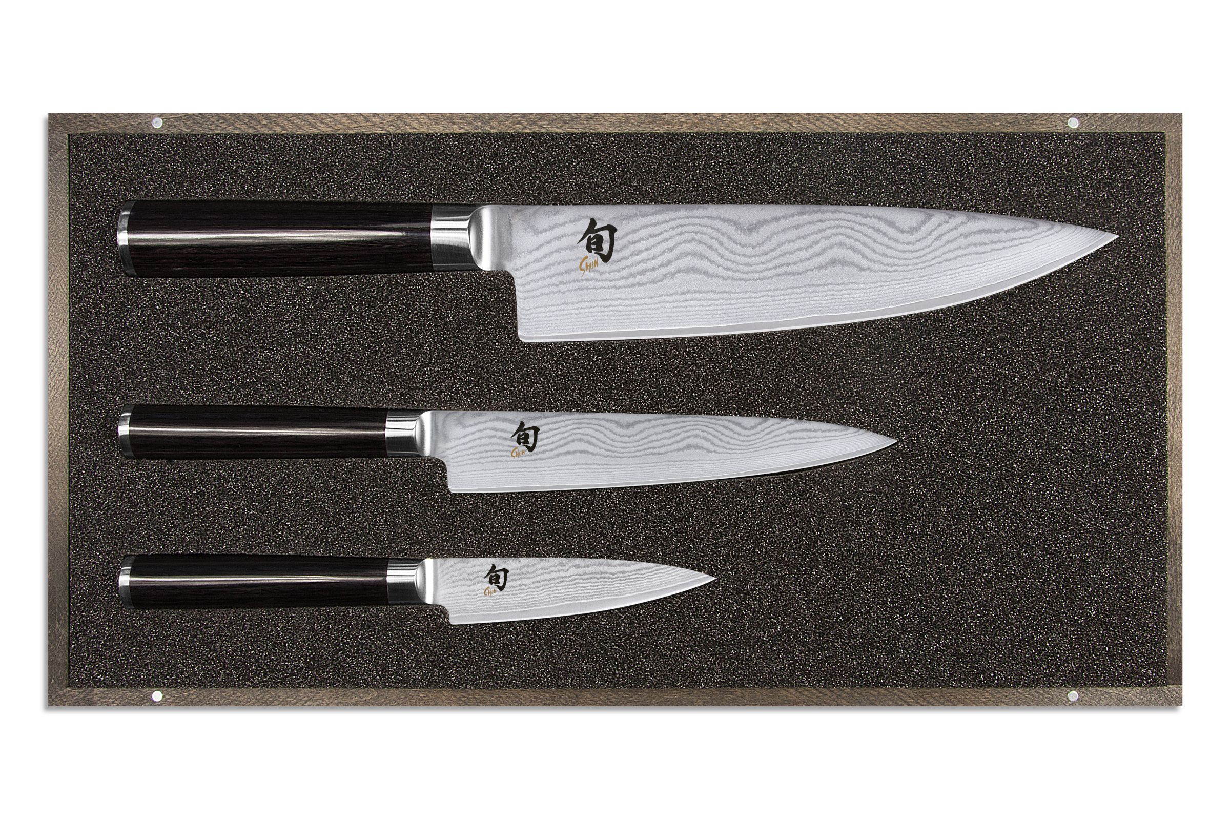 KAI Shun Classic Messer-Set 3-teilig - bestehend aus Kochmesser, Allzweckmesser und Officmesser - Produktansicht