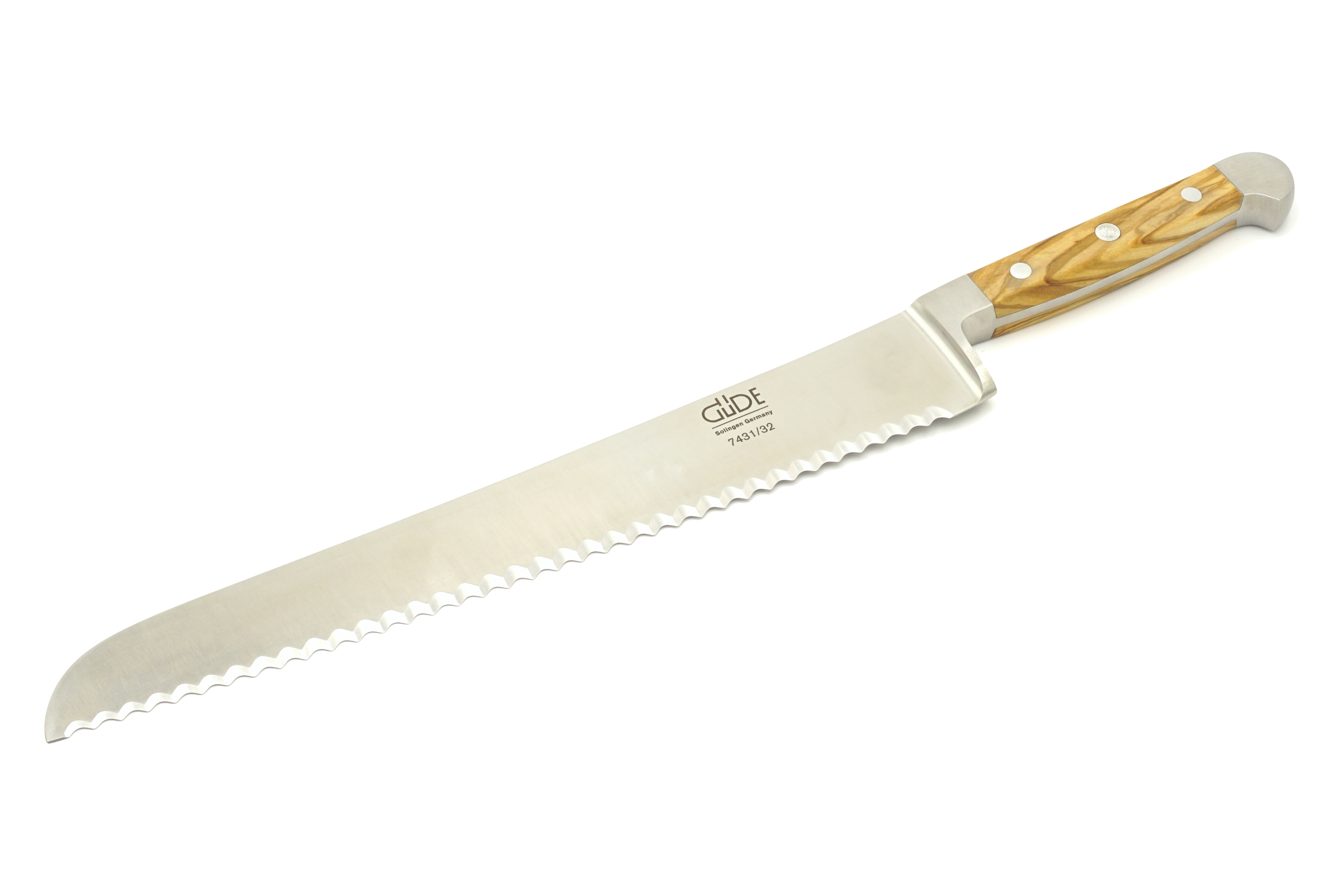Güde ALPHA Olive Brotmesser - 32 cm Klinge, beidseitig geschliffen - Produktansicht