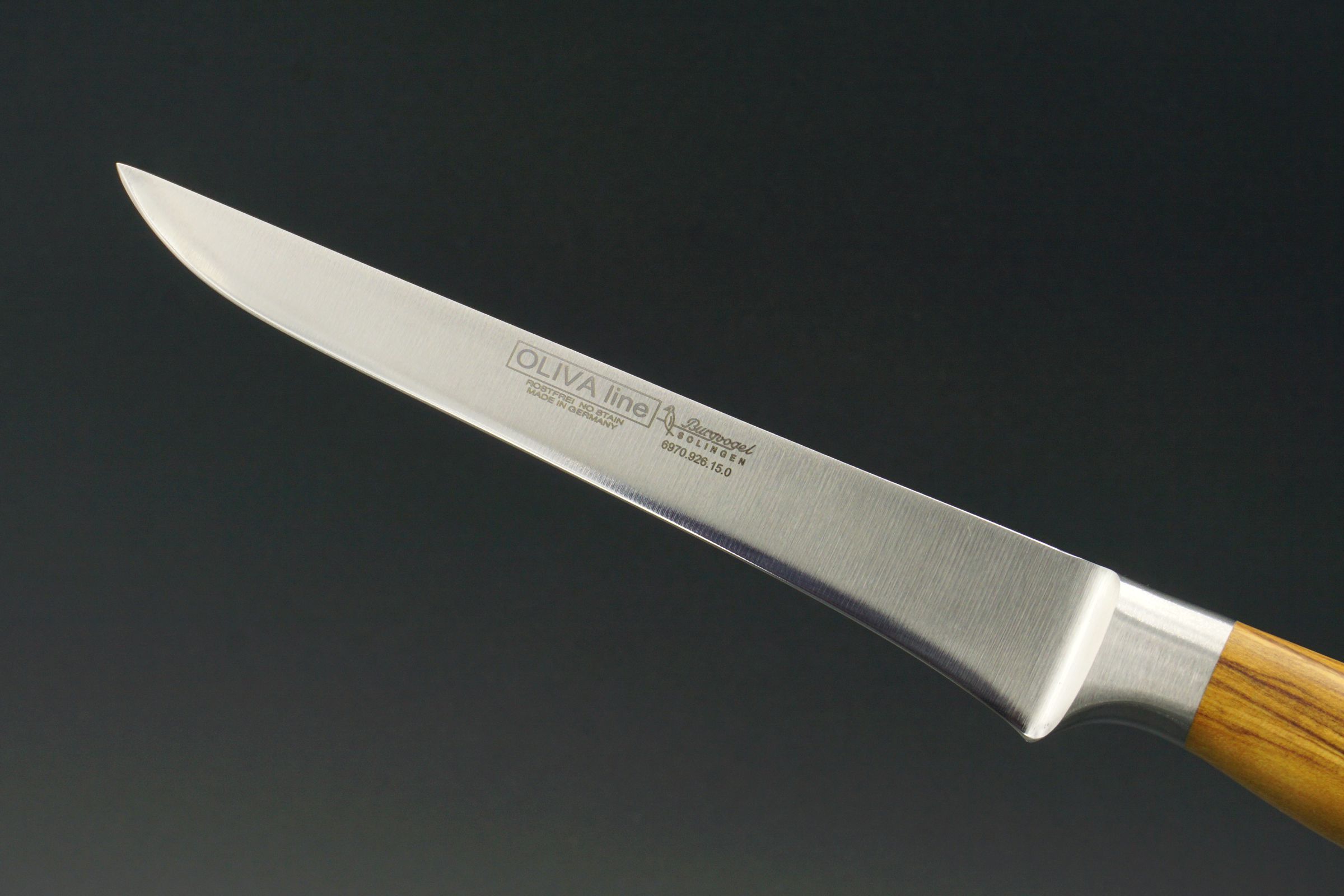 Burgvogel OLIVA Line Ausbeinmesser, flexibel - Klinge: 15 cm - Detailansicht Klinge